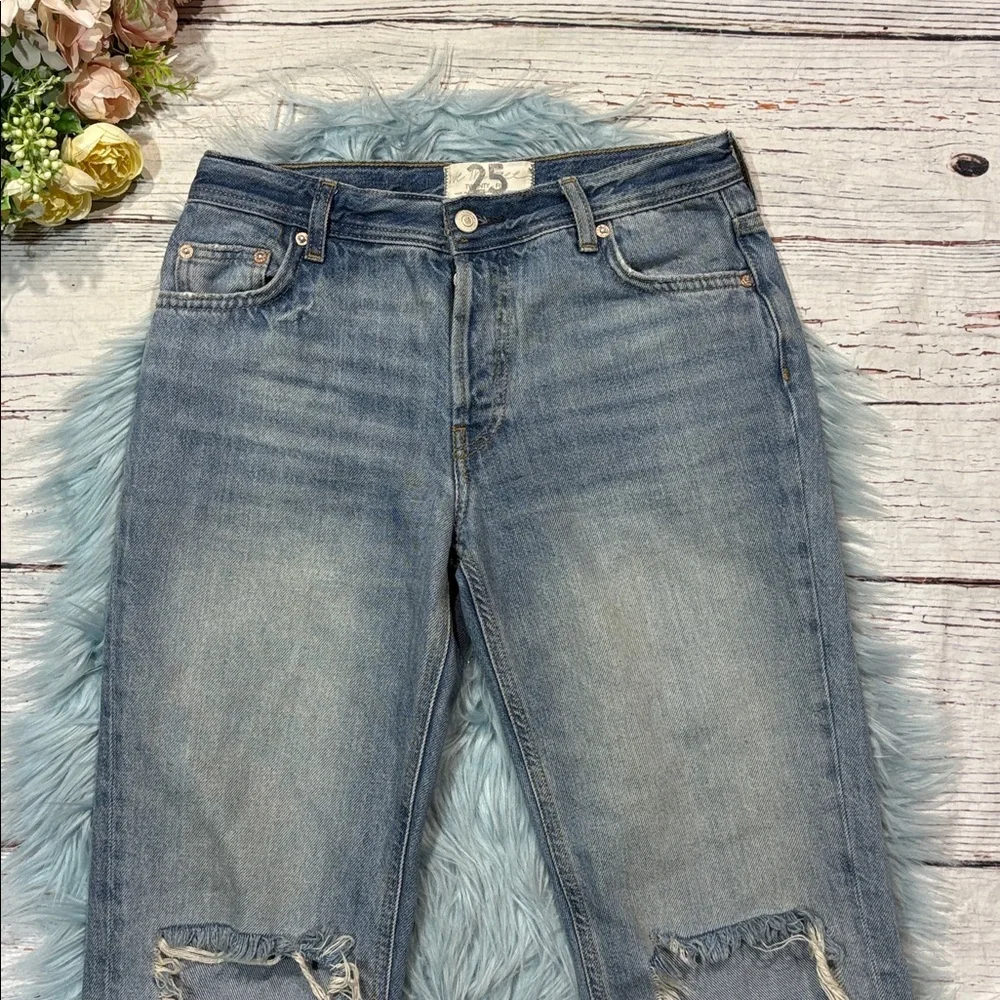 We the Free Maggie Mid Rise Straight Leg Jean in Aged to Perfection